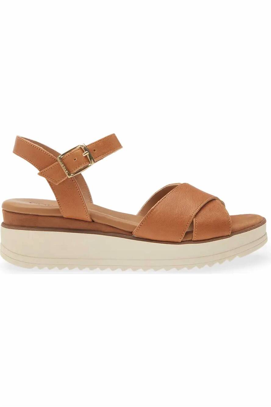 NEW CORDANI women's arius wedge sandal in cuoio